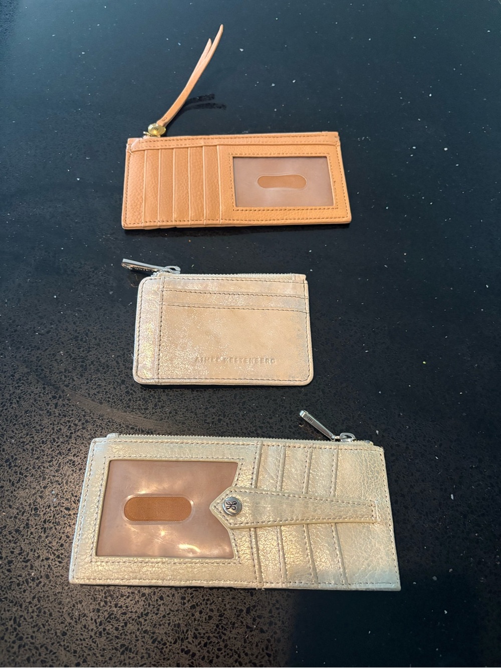 HOBO Tan and Metallic Gold Card Holder Set